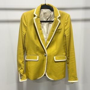 Banana Republic Yellow/green  Blazer with cream Trim